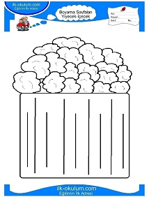 Çocuklar İçin Popcorn Boyama Sayfaları 
